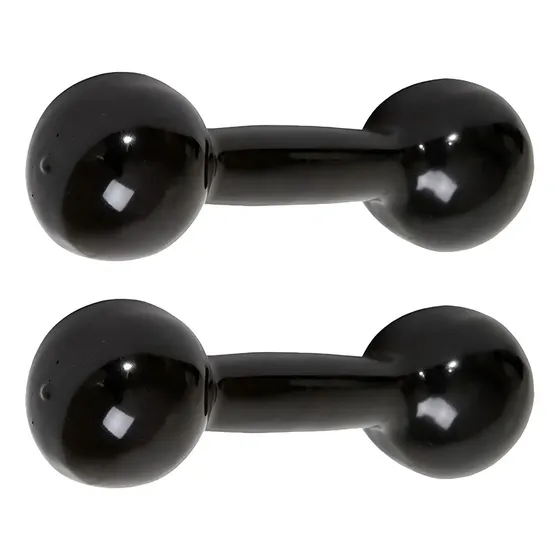 Par Halter 3 Kg Emborrachado Academia Treino Cor Preto