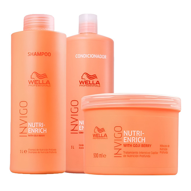 Kit Wella Invigo Enrich Pro Sh 1l + Cond 1l + Masc 500 Ml Kit Wella Invigo Enrich Pro Sh 1l + Cond 1l + Masc 500 Ml