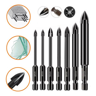 Kit 7 Pecas Broca Universal Titanio Universal Fura Tudo Kit 7 Pecas Broca Universal Titanio Universal Fura Tudo