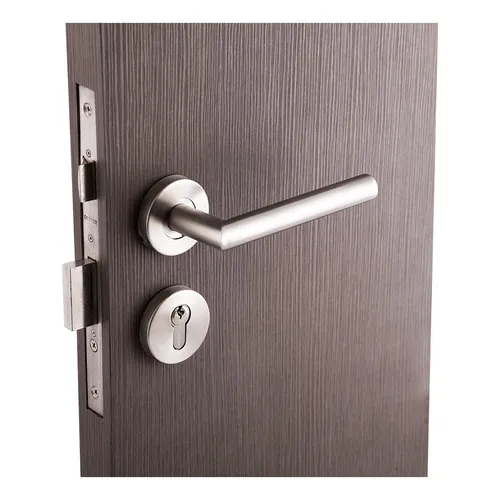 Cerradura Manija Residencial Deluxe L Dexter 70mm 6559 Plateado