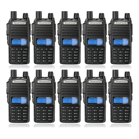 10 Radios Walkie Talkie Baofeng Uv82 Uhf/vhf 128 Canale 8km Bandas De Frecuencia 25 | 12.5khz Color Negro