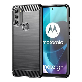 Fibra De Carbono Funda Tpu Para Motorola Moto G71 5g + Glass Fibra De Carbono Funda Tpu Para Motorola Moto G71 5g + Glass