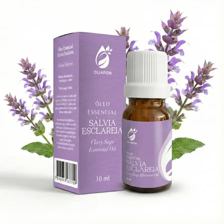 Óleo Essencial Sálvia Esclareia 10ml Puro Equilibrio Oliapon