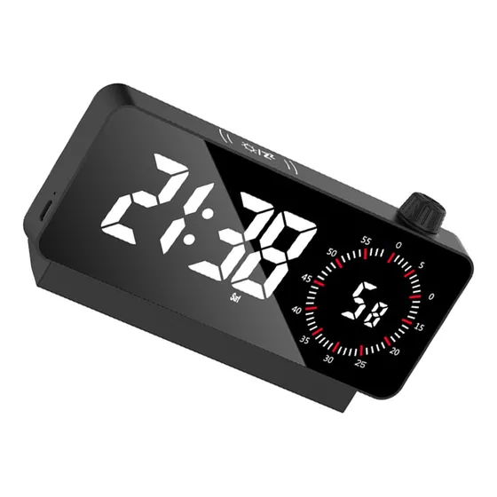 Reloj Despertador Digital Led, Reloj Con Espejo Portátil