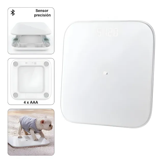 Xiaomi Pesa Mi Smart Scale 2 Balanza 150kg Bluetooth Color Blanco App Zepp Life Y Mi Fit Vidrio Templado Mide Porcentaje De Masa Muscular Grasa Corporal Y Visceral Compatible Con Android Y Ios