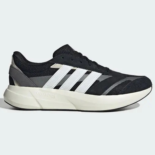 Tênis masculino adidas Lightshift 2.0 na cor preta com listras brancas laterais e solado off-white