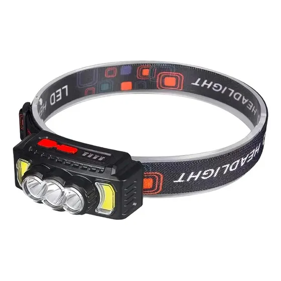 Linterna Led Recargable De Cabeza Frente Minera Dual 