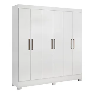 Guarda Roupa Casal 6 Portas 3 Gavetas Pratico D02 Branco Guarda Roupa Casal 6 Portas 3 Gavetas Pratico D02 Branco