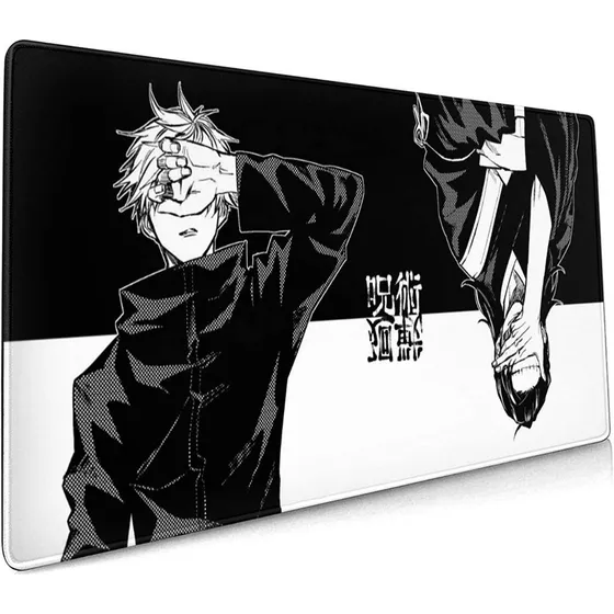 Mouse Pad Largo Artístico Jujutsu Kiasen Gojo B Y N 40x90cm