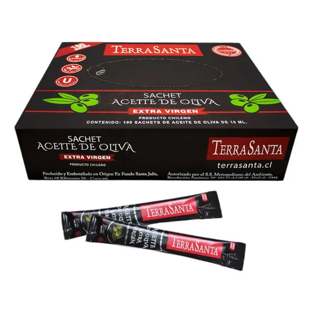 Caja Aceite De Oliva Sachet 10 Ml Extra Virgen 100 Unidades