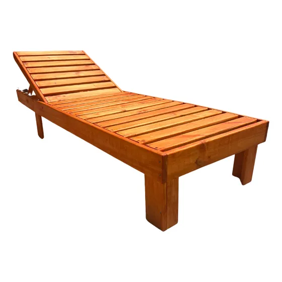Reposera Madera Cepillada Reclinable Filtro Uv
