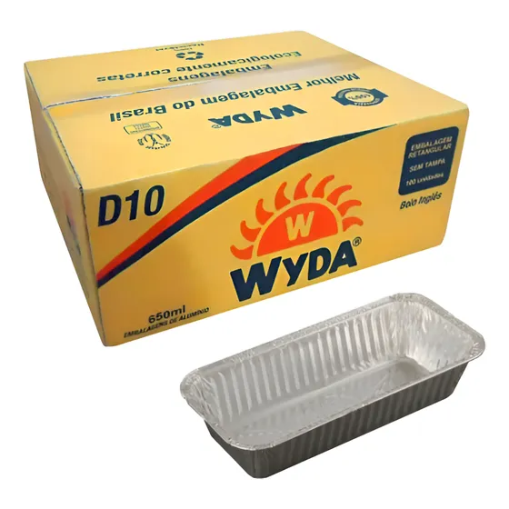 Bandeja De Alumínio Wyda Bolo Inglês D10 650ml 100 Unidades