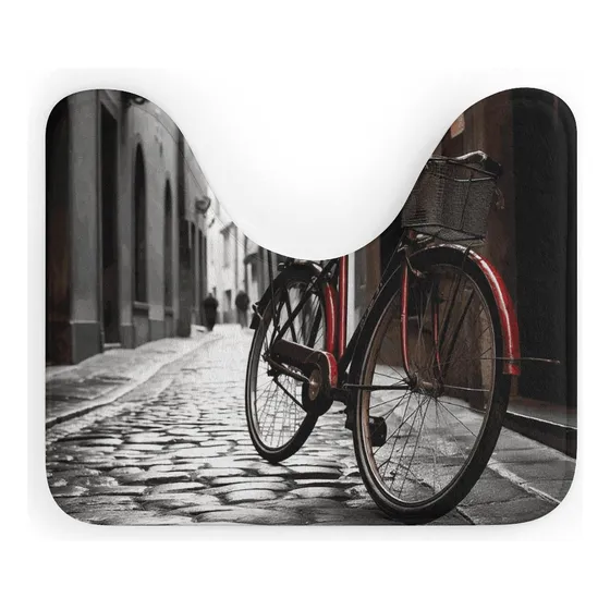 Alfombra Baño Forma Bicicleta Calle Lavable Suave Absorbente