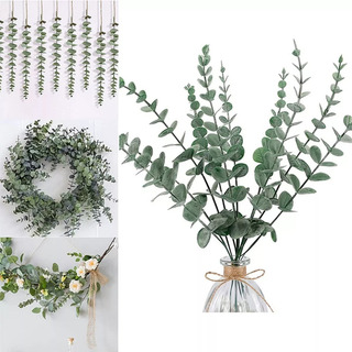 36 Piezas Tallos De Eucalipto Decoración Hojas Artificiales 36 Piezas Tallos De Eucalipto Decoración Hojas Artificiales