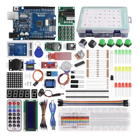 Kit Arduino Uno R3 Completo Avançado para Iniciantes com Protoboard, Módulo RFID, Sensor DHT11 e Servo Motor SG90