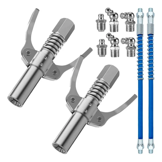 2pcs Boquilla Engrasadora Manual Herramientas Con Mangueras