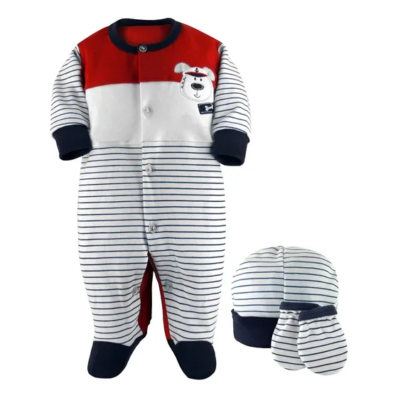 Monito Entero De Bebé Con Gorro Y Manoplas Bebu Ref. 2824