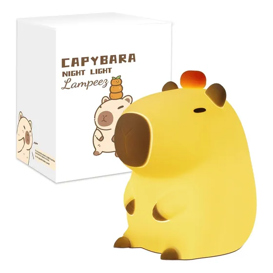 Luz Nocturna Led Táctil Espantacuco Capybara Lampara De Mesa