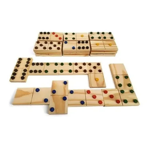 Brinquedo Educativo - Jogo Dominó Gigante Em Madeira 28und