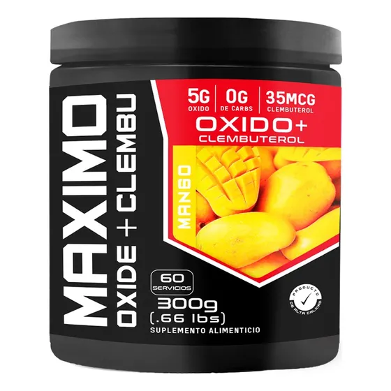 Óxido + Clembu 300g Pre Entreno Maximo Protein 60 Servs Mango