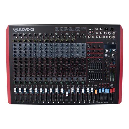 Mesa De Som Com 16 Canais 7 Aux Bluetooth Waldman Epic-1664