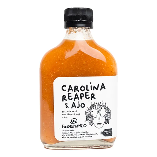 Salsa Picante Fin Del Mundo Carolina Reaper Y Ajo 200 Ml