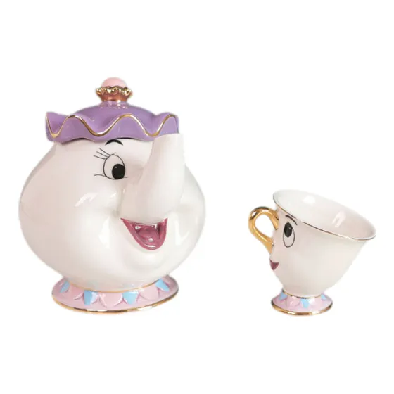 Juego De Tazas Para Tetera La Bella Y La Bestia