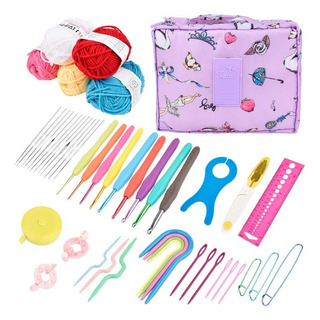 Set Con Estuche Crochet Silicona Accesorios Para Tejer 59pcs Set Con Estuche Crochet Silicona Accesorios Para Tejer 59pcs