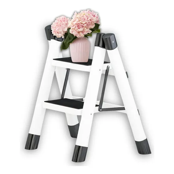Escalera Plegable De 2 Peldaños - Soporta 150kg Color Blanco
