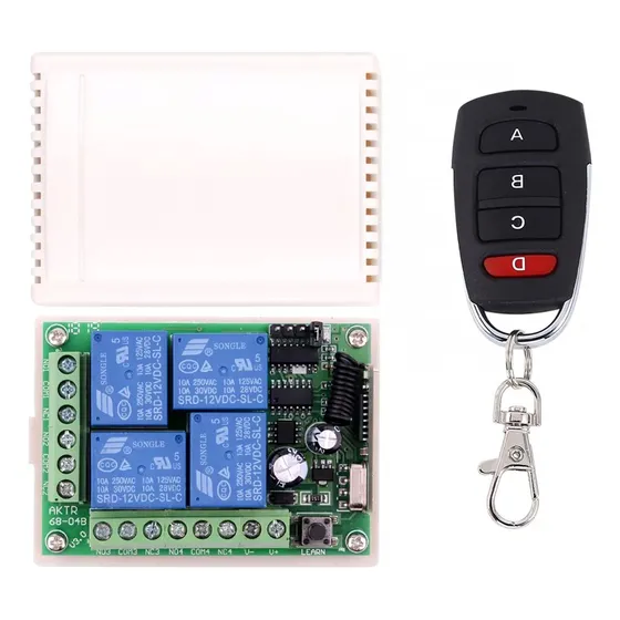 Relay Control Remoto 4 Canales 12v 433 Mhz Inalámbrico Rf