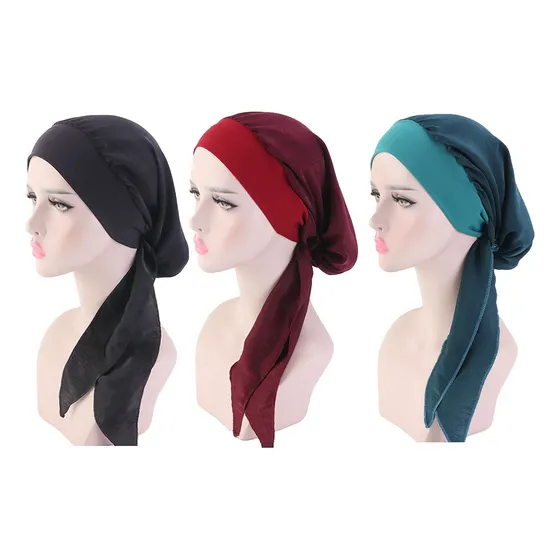 3 Turbante Oncológico Alopecia Adorno Cabeza Chifón