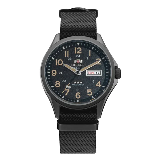Relógio Orient Sport Land Automático 3 Estrelas Yn6pn007 Correia Preto Bisel Preto Fundo Preto