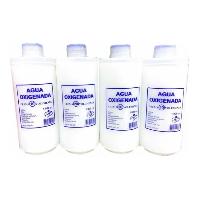 6 Agua Oxigenada Oxidante En Crema Litro Vol 10, 20, 30, 40