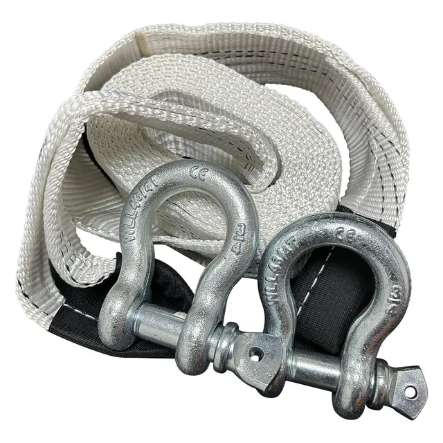 Linga Eslinga De Remolque Rescate B + Grilletes 4x4 5 Metros 10 Toneladas 