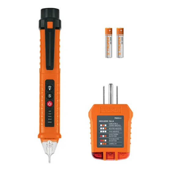 Kit De Probadores Sin Contacto + Tomacorriente Truper PROVO-5K