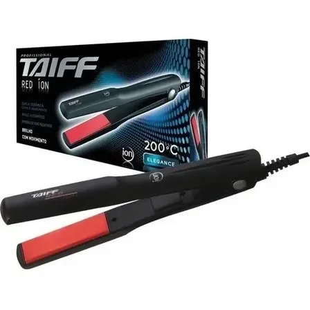 Prancha De Cabelo Taiff - Elegance Red Íon 200ºc Bivolt Preto