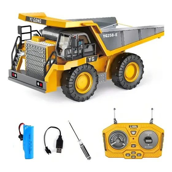 1:24 9ch Vehículo De Camión Volquete Aleación Rc Color Naranja Personaje Marshall