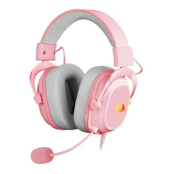 Headset Gamer Zeus X Com RGB Branco e Rosa - H510RGB Redragon
