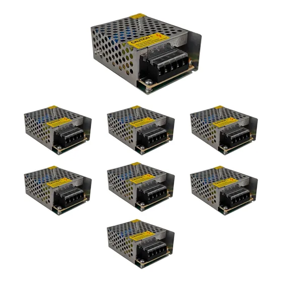 Kit 8 Fontes 12v 5a Colmeia Cftv Som Refletores Fita Led F3