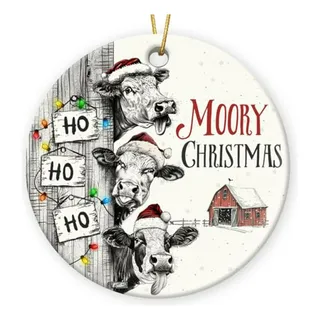 Adornos Navideños De Vaca - Regalos Graciosos Para Granjeros Adornos Navideños De Vaca - Regalos Graciosos Para Granjeros