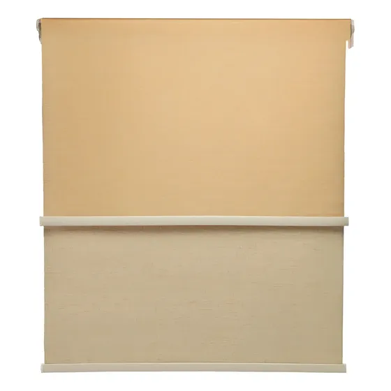 Cortina Roller Blackout 2 Paño 120x240 Doble Con Visillo Beige Jaspeado Sin Cenefa Guiza