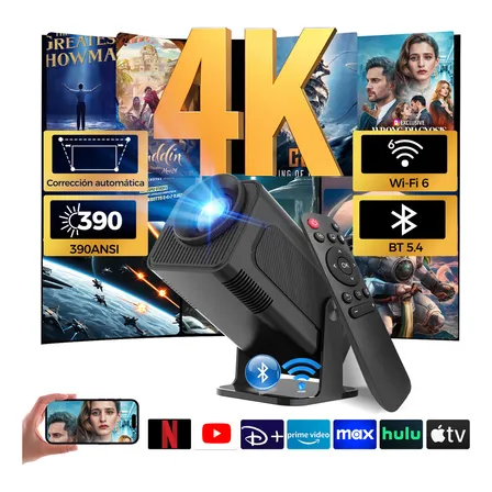 Proyector Portátil Magcubic Hy320 10000lm Android 11.0 Hd1080p 4k Proyector Profesional De Banda Doble Wifi 6.0 Bt5.0 Con Control Remoto. Negro
