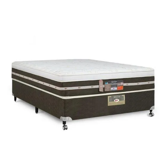 Cama+colchão Castor Casal Bonnel Silver Star Air One 138x188 Cor Verde-musgo