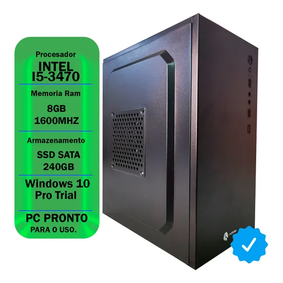 Pc Home Office Core I5 3470, 8gb Ddr3, Ssd 240gb
