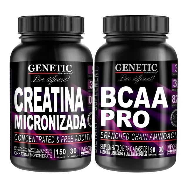Aumento Muscular Definido Bcaa Creatina Micronizada Genetic