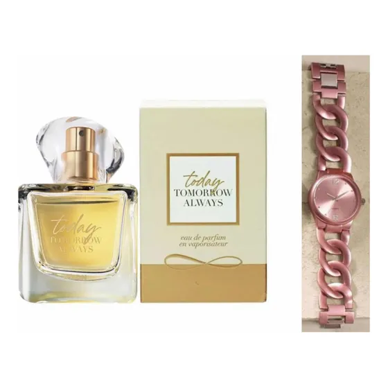 Pack Perfume Today + Reloj Candy Rosa Avon
