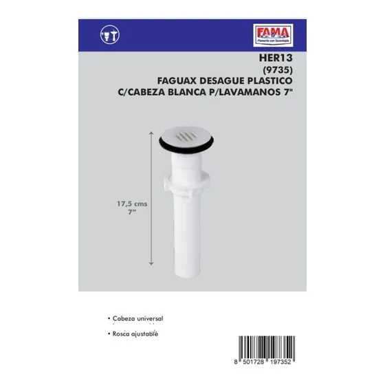 Desague Lavamano Fama Plastico Mod. 9735