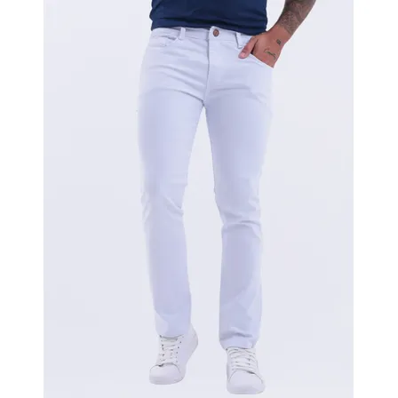 Calça Skinny Branca Masculina Jeans Com Elastano Lycra 2023
