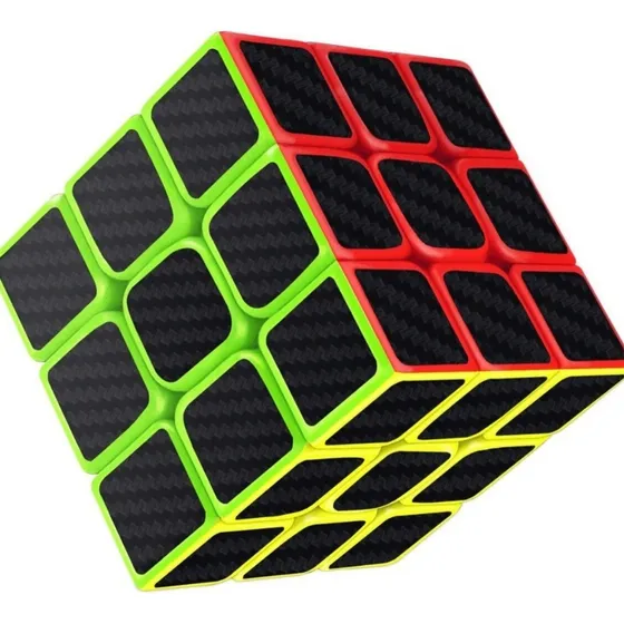 Cubo Rubik 3x3, Fibra De Carbono Lubricado Super Rápido