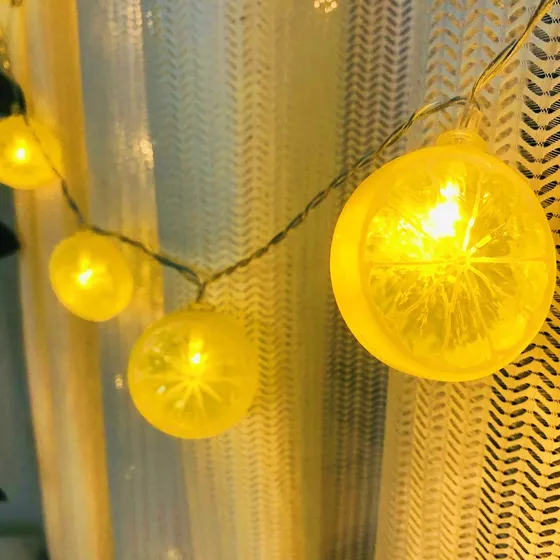 Tira Luz Limon Enchufable Rebanada Fruta Para Dormitorio 9.8